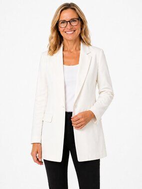 CLEO White Blazer Open style - Small Petite